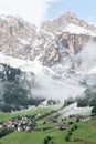 Alpine landscape with green meadows